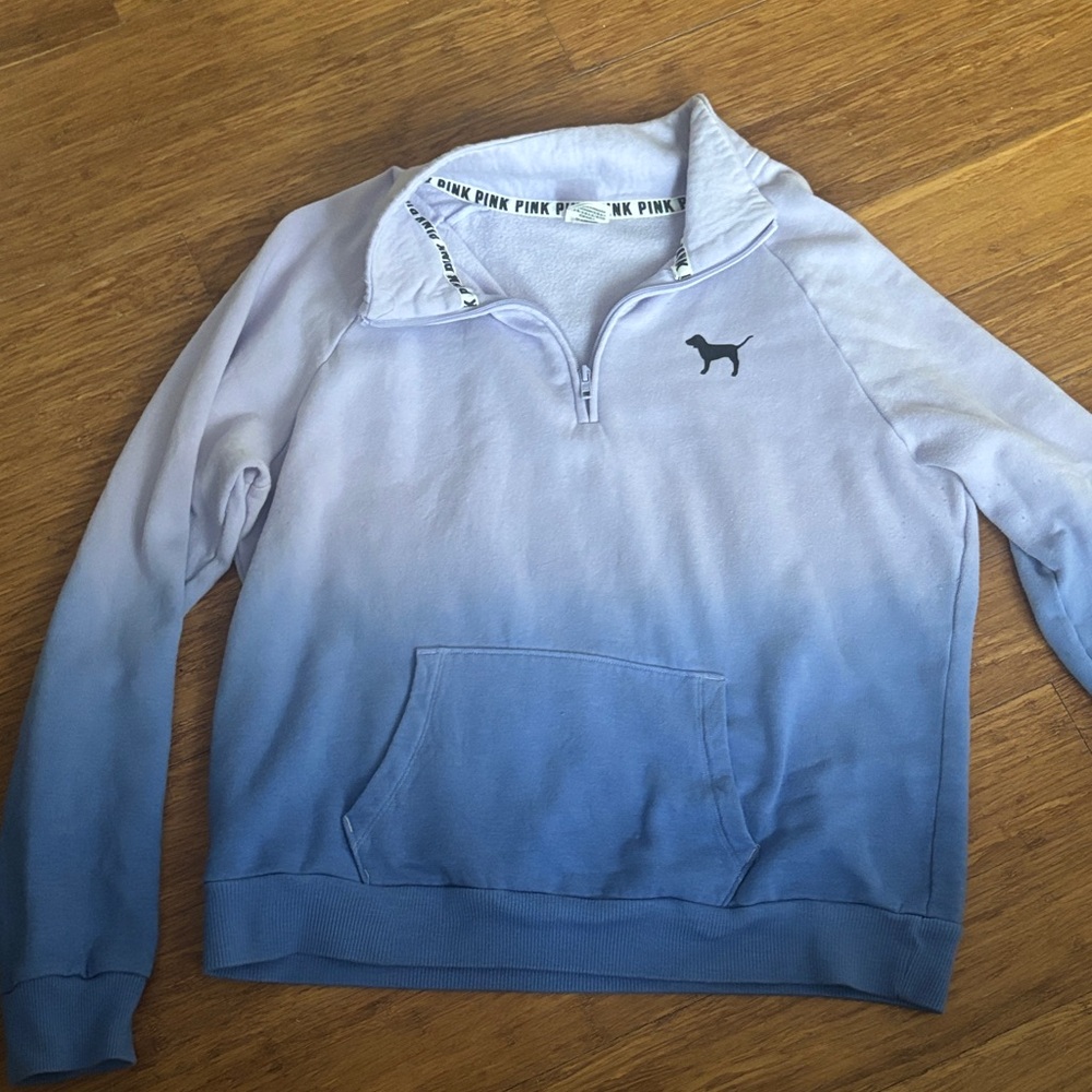 PINK Victoria's Secret Blue Ombre quarter zip